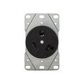 Product Image of Receptacle, #12 -4 Awg, 30A, Flush, 277V, Back, Black, Nema 7-30R, 2-Pole 3-Wire, 5795N