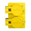 Product Image of Arrow Hart Watertight Straight Blade Duplex Receptacle, #18-10 Awg 20A, Panel 125V, 60W33DPLX