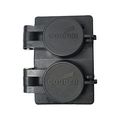 Product Image of Arrow Hart Watertight Straight Blade Duplex Receptacle, #18-10 Awg 20A, Panel 125V, Black, 60W33DPLXBK