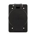 Product Image of Arrow Hart Watertight Straight Blade Single Receptacle, #18-10 Awg 15A, Panel, 250V, Black, 60W49BK