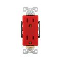 Product Image of Arrow Hart Extra Heavy-Duty Industrial Duplex Receptacle, #14-10 Awg 15A 125V, Red, Duplex, 6262RD