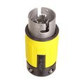 Product Image of Corrosion Resistant Locking Plug, #12-6Awg, 50A, Marine, 125/250V, Yellow, Black, 3-Pole 4-Wire, 63CR65EX