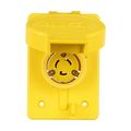 Product Image of Arrow Hart Watertight Locking Receptacle, #18-10 Awg 15A, 277V, Black, L7-15, 2-Pole 3-Wire, 65W34BK