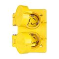 Product Image of Arrow Hart Watertight Locking Receptacle, #18-10 Awg 15A, 277V, Duplex, L7-15, 2-Pole 3-Wire, 65W34DPLX