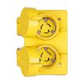 Product Image of Arrow Hart Watertight Locking Receptacle, #14-10 Awg 15A, 125V, Duplex, L5-15, 2-Pole 3-Wire, 65W47DPLX