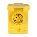 Product Image of Arrow Hart Watertight Locking Receptacle, #18-10 Awg 15A, 250V, Black, L6-15, 2-Pole 3-Wire, 65W49BK