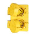 Product Image of Arrow Hart Watertight Locking Receptacle, #18-10 Awg 15A, 250V, Duplex, L6-15, 2-Pole 3-Wire, 65W49DPLXBK