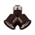 Product Image of Lampholder Socket Adapter, One Socket To 2 Sockets, Polarized, 250V, Medium Base, Brown, 660W, 700B-BOX