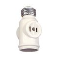 Product Image of Socket Adapter, 1 Socket To 1 Socket w/ 2 250W Nema 1-15R Outlets, 125V, White, Nema 1-15R, 660W, 715-3W-SP