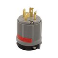 Product Image of Safety Grip Locking Plug, #16-12 Awg, 20A, 120/208V, Back Wiring, Gray, 4-Pole, 4-Wire, 7411C