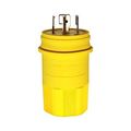 Product Image of Arrow Hart Watertight Locking Plug, #18-10 Awg, 20A, 120/208V, Yellow, 4-Pole, 4-Wire, 7411PW