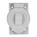 Product Image of Die Cast Aluminum Single Receptacle Cover, Self-Closing, 3.3" Dia. Hole, Surface Mount, 7420C