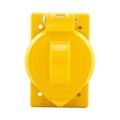 Product Image of Single Receptacle Cover, Self-Closing, 1.38-1.56" Face Dia., Surface Mount, Yellow Receptacle, 7420CR