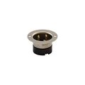 Product Image of Safety Grip Locking Flanged Inlet, #16-12 Awg, 15A, 125V, Back Wiring, Midget, 2-Pole, 2-Wire, 7466