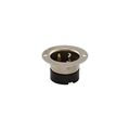 Product Image of Safety Grip Locking Flanged Inlet, #16-12 Awg, 15A, 125V, Black, Midget, Ml1, 2-Pole, 2-Wire, 7467