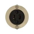 Product Image of Safety Grip Locking Flanged Outlet, #16-12 Awg, 15A, 125V, Black, Midget, Ml1, 2-Pole, 2-Wire, 7468