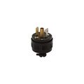Product Image of Safety Grip Locking Plug, #16-12 Awg, 15A, 125V, Black, Midget, Ml2, 2-Pole 3-Wire, Phenolic, 7594