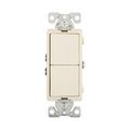 Product Image of Commercial Combo Switch, Auto-Grnd, #14-#12 Awg 15A, Resi, 120/277V, Rocker, Light Almond, 7728LA-SP