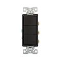 Product Image of Commercial Combo Switch, Auto-Grnd, #14-#12 Awg 15A, Resi, 120/277V, Rocker, Black, 7729BK-BOX