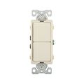 Product Image of Commercial Combo Switch, Auto-Grnd, #14-#12 Awg 15A, Resi, 120/277V, Rocker, Light Almond, 7731LA-BOX