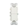 Product Image of Commercial Combo Switch, Auto-Grnd, #14-#12 Awg 15A, Resi, 120/277V, Rocker, White, 7731W-BOX
