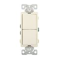 Product Image of Commercial Combo Switch, Auto-Grnd, #14-#12 Awg 15A, Resi, 120/277V, Rocker, Light Almond, 7732LA-BOX