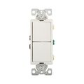 Product Image of Commercial Combo Switch, Auto-Grnd, #14-#12 Awg 15A, Resi, 120/277V, Rocker, White, 7732W-BOX