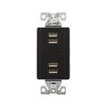 Product Image of Usb Multiport Charging Station, 5A, Flush Mount, 5V, Black, 2-Pole 3-Wire, Grounding, 7750BK-BOX