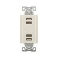Product Image of Usb Multiport Charging Station, 5A, Flush Mount, 5V, Light Almond, 2-Pole 3-Wire, Grounding, 7750LA-BOX