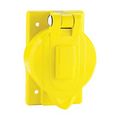 Product Image of Lift Lid Cover, Self-Closing, Used w/ 50A Locking, Surface Mount, Yellow Receptacle, Wet, 1-Gang, 7788CR