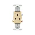Product Image of Arrow Hart Heavy-Duty Flush Mount Receptacle, #4 Awg, 20A, 125/250V, Side Wire, Ivory, 10-20R, 805V-BOX