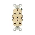 Product Image of Commercial Specification Grade Duplex Receptacle, #14-10 Awg, 20A, 250V, SideWire, Ivory, 6-20R, 815V-BOX
