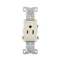 Product Image of Commercial Grade Single Receptacle, #14-10 Awg 15A, 125V, SideWire, Light Almond, Pvc, 817LA-BOX