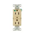 Product Image of Arrow Hart Heavy-Duty Duplex Receptacle, #14-10 Awg 15A, Healthcare, 125V, Ivory, Pvc, 8200V