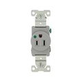 Product Image of Arrow Hart Extra Heavy-Duty Single Receptacle, #14-10 Awg 15A, Healthcare, 125V, Gray, 8210GY