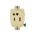 Product Image of Arrow Hart Heavy-Duty Single Receptacle, #14-10 Awg 15A, Healthcare, Panel, 125V, Ivory, 8210MV