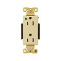 Product Image of Arrow Hart Duplex Receptacle, #14-10 Awg 15A, 125V, Ivory, Duplex, Illuminated, Auto-Grounding, 8262LTV