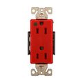 Product Image of Arrow Hart Extra Heavy-Duty Duplex Receptacle, #14-10 Awg 15A, Healthcare 125V, Red, Duplex, 8262RD