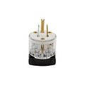 Product Image of Arrow Hart Safety Grip Straight Blade Plug, #14-10 Awg 15A 125V, Clear, 5-15P, 2-Pole, 8266