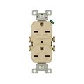 Product Image of Commercial Grade Duplex Receptacle, #14-10 Awg 15A, 250V, SideWire, Ivory, 6-15R, Duplex, Screw, 826V-BOX
