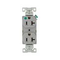 Product Image of Arrow Hart Heavy-Duty Duplex Receptacle, #14-10 Awg 20A, Healthcare 125V, Gray Face, 5-20R, 8300GY