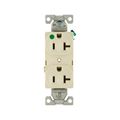 Product Image of Arrow Hart Heavy-Duty Duplex Receptacle, #14-10 Awg 20A, 125V, Light Almond Face, Pvc Base, 8300LA