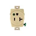 Product Image of Arrow Hart Heavy-Duty Single Receptacle, #14-10 Awg 20A, Healthcare, Panel 125V, Ivory, 8310MV