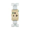Product Image of Arrow Hart Single Receptacle, #14-10 Awg 20A, Healthcare 125V, Ivory Face, Pvc Base, 5-20R, 8310V