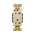 Product Image of Arrow Hart Duplex Receptacle, #14-10 Awg 20A, 125V, 5-20R, Duplex, Illuminated, Auto-Grounding, 8362LTW