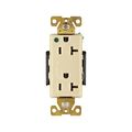 Product Image of Arrow Hart Duplex Receptacle, #14-10 Awg 20A, 125V, Ivory, 5-20R, Duplex, Auto-Grounding, 8362V