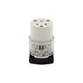 Product Image of Arrow Hart Safety Grip Straight Blade Connector, #18-12 Awg 20A 125V, Clear, 2-Pole, 8369