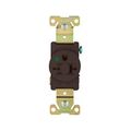 Product Image of Arrow Hart Single Receptacle, #14-10 Awg 20A, Healthcare, 250V, Brown, High-Impact Nylon, 6-20R, 8410B