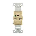 Product Image of Arrow Hart Single Receptacle, #14-10 Awg 20A, Healthcare, 250V, Ivory, High-Impact Nylon, 6-20R, 8410V