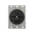 Product Image of Receptacle, #14 To 10 Awg 30A, 250V, Black, Nema 15-30R, 3-Pole, 4-Wire, Screw, 3-Phase, Power, 8430N